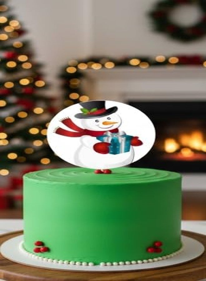 53 Arts Snowman Cake Topper | Cute Christmas Cake Decoration for Winter Party, Holiday Celebration & Festive Cakes - Image 3